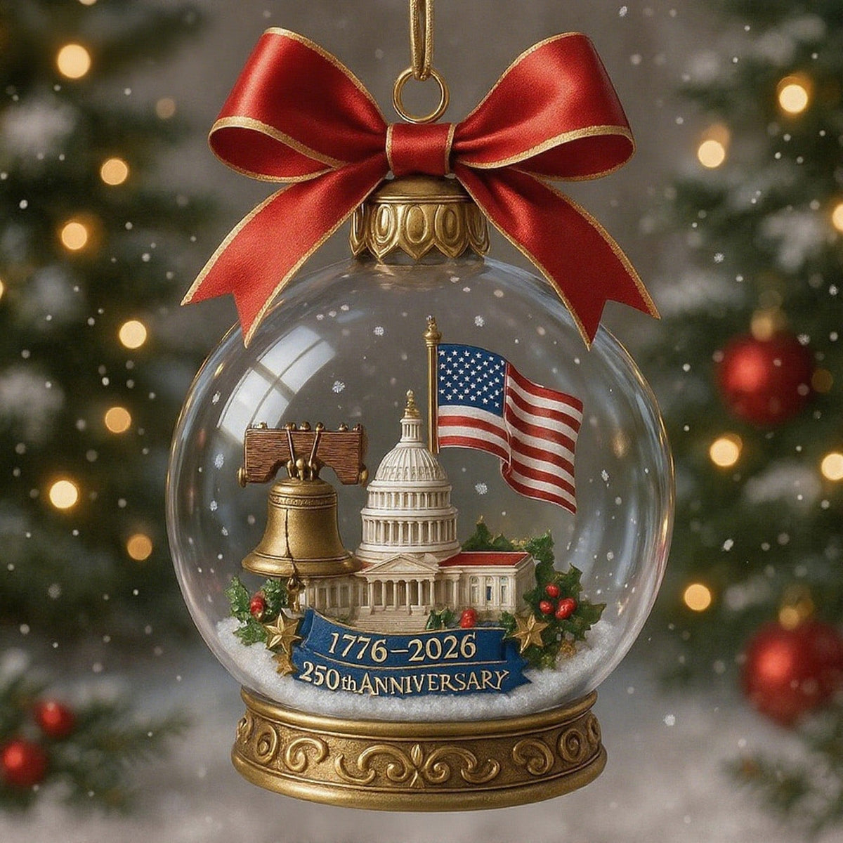 United States 250th Anniversary Christmas Ornament