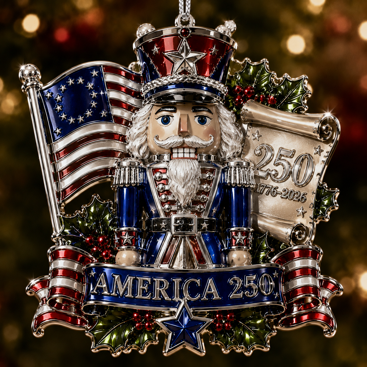 🇺🇸 USA 250th Anniversary Christmas Ornament – A Timeless Tribute to American Pride