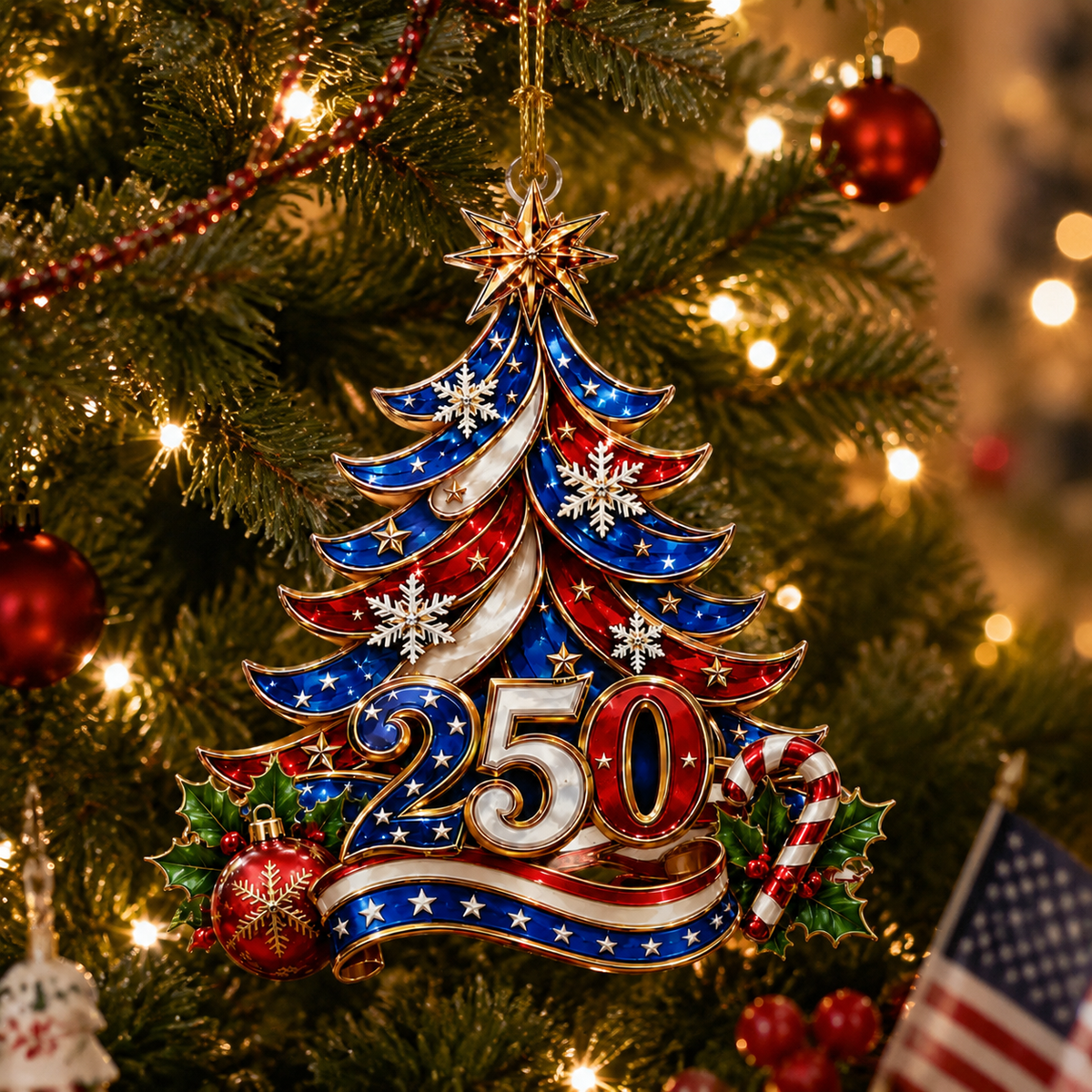 🇺🇸 USA 250th Anniversary Christmas Ornament – A Timeless Tribute to American Pride