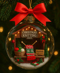 Christmas Knitting 2025 Glass Ornament